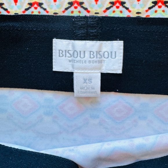 Womens Bisou Bisou Multicolor Blue Midi Pencil Skirt Casual Work Wear Size XS - Picture 5 of 6